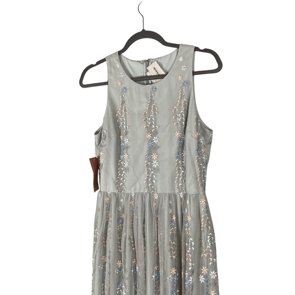 BHLDN Maids Embroidered Floral Tulle Midi Dress Size 8 NWT - Picture 3 of 12